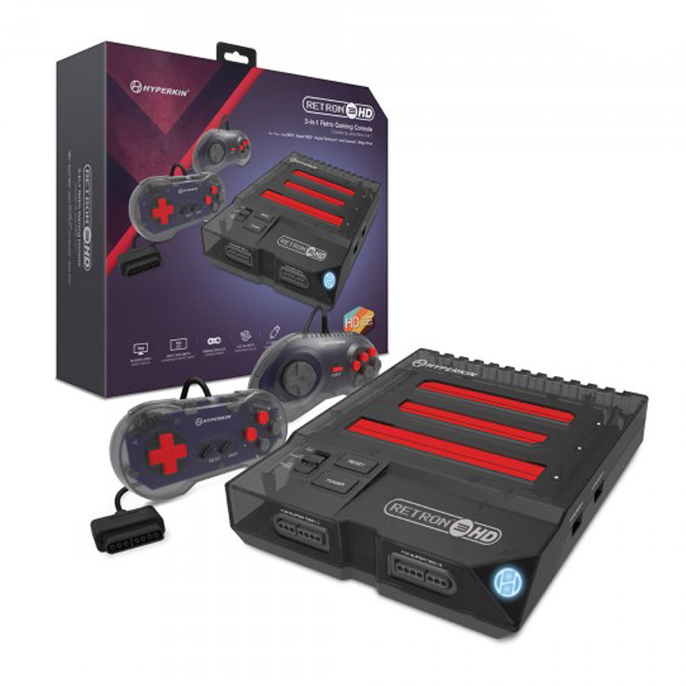 RetroN 3 HD 3-in-1 Retro Gaming Console for NES / SNES / MD (Space Black)