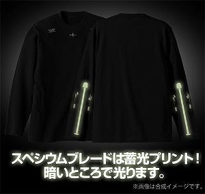 Anime Ultraman Specium Blade Glow-In-The-Dark Ribless Long Sleeve T-shirt Black (L Size)