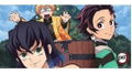 Demon Slayer: Kimetsu No Yaiba - Tanjiro And Zenitsu And Inosuke Portrait Bath Towel thumbnail 1