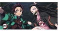 Demon Slayer: Kimetsu No Yaiba - Tanjiro And Nezuko Portrait Bath Towel thumbnail 1