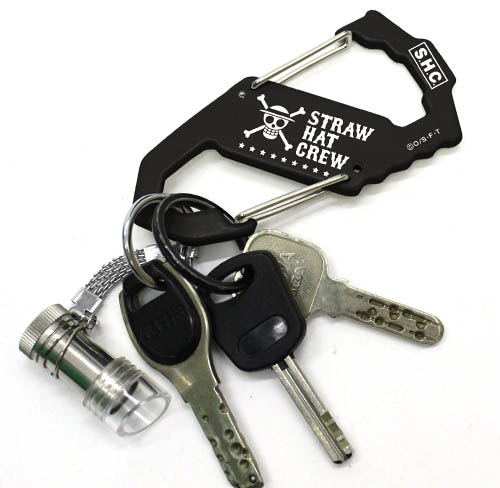One Piece - Straw Hat Skull Carabiner S Type Black image 2