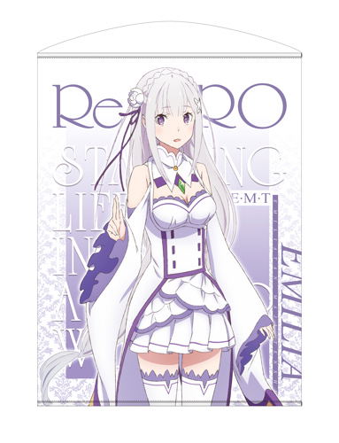 Re:ZERO -Starting Life in Another World- 100cm Wall Scroll: Emilia (Re-run) image 1