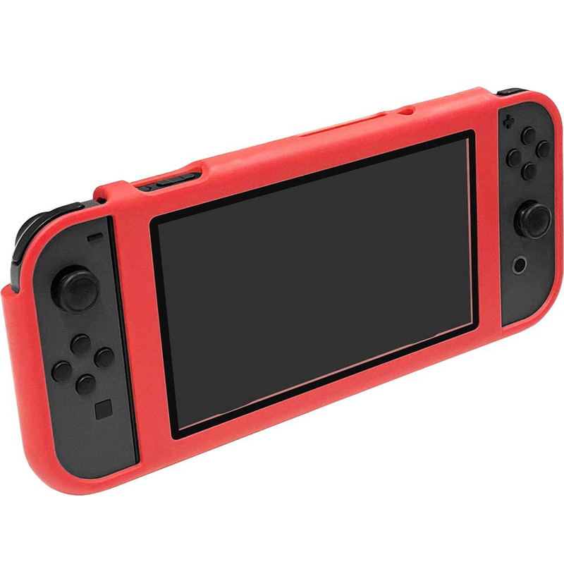 Cyber Gadget Magnet Bumper with Glass Panel for Nintendo Switch (Red) image 1