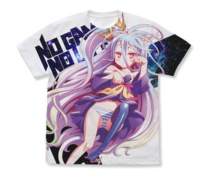 No Game No Life - Shiro Cat Ear Ver. Full Graphic T-shirt White (L Size)_