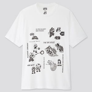 UT Super Mario 35th anniversary - Super Mario Brothers Men's T-shirt White (M Size)_