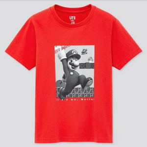 UT Super Mario 35th anniversary - It's A Me Mario Kids T-shirt Red (160cm Size)_