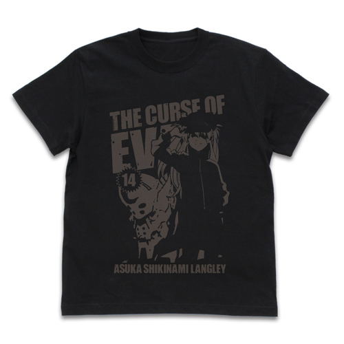 Evangelion - Asuka And Unit 02 T-shirt Black (M Size) image 1