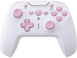 CYBER · Gyro Wireless Controller for Nintendo Switch (White x Pink)