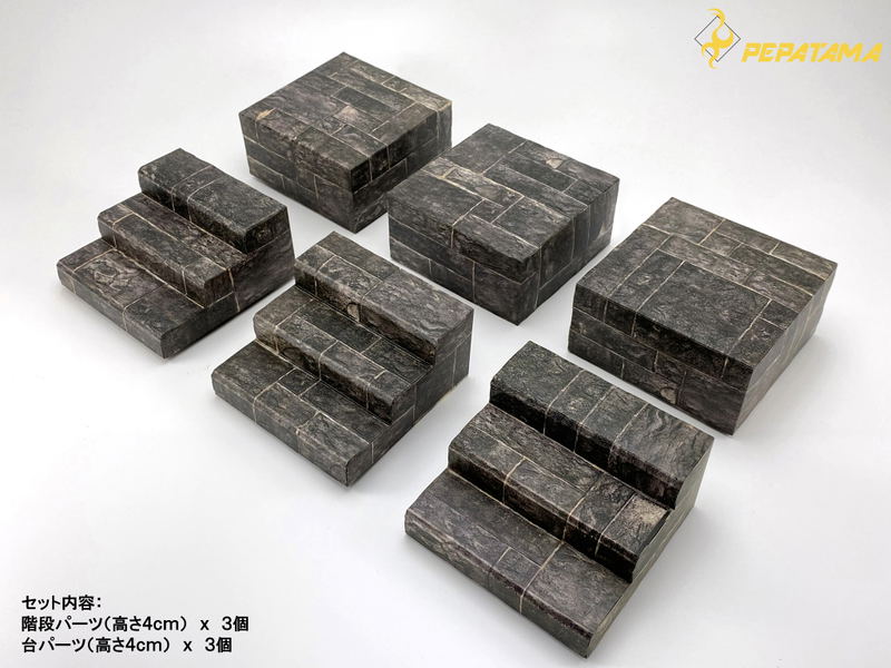 Pepatama Series 1/12 Scale Paper Diorama: M-007 Stairs Set A Dungeon Ver. image 2