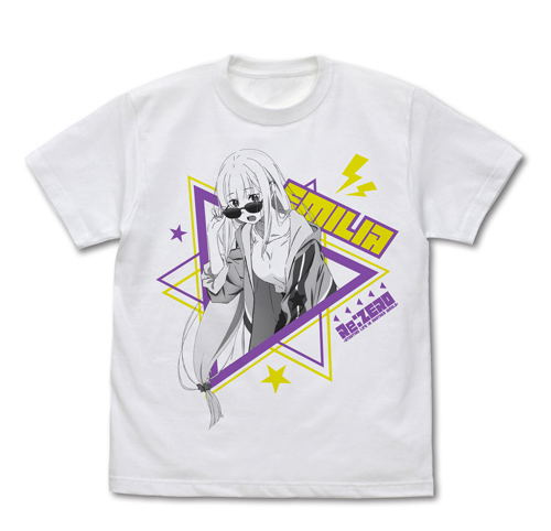 Re:Zero - Starting Life In Another World - Emilia T-shirt Street Fashion Ver. White (Size M) image 1