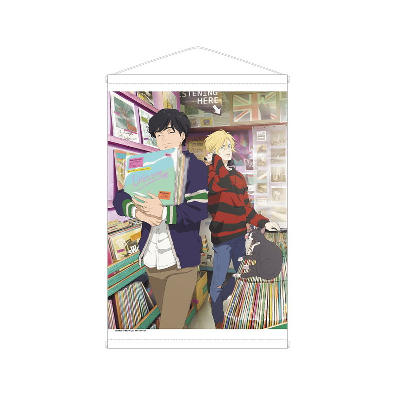 Banana Fish Original Illustration Record Shop Ver. Wall Scroll image 1