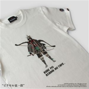 Sekiro: Shadows Die Twice Torch Torch T-shirt Collection: Pixel Genichiro Vanilla White (M Size)