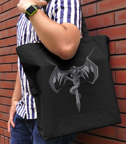 Sorcerous Stabber Orphen - Tower Of Fangs Emblem Large Tote Bag Black image 2