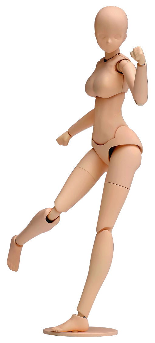 1/12 Scale Plastic Model Kit: Movable Body Female Type (Deluxe) Light Brown image 1