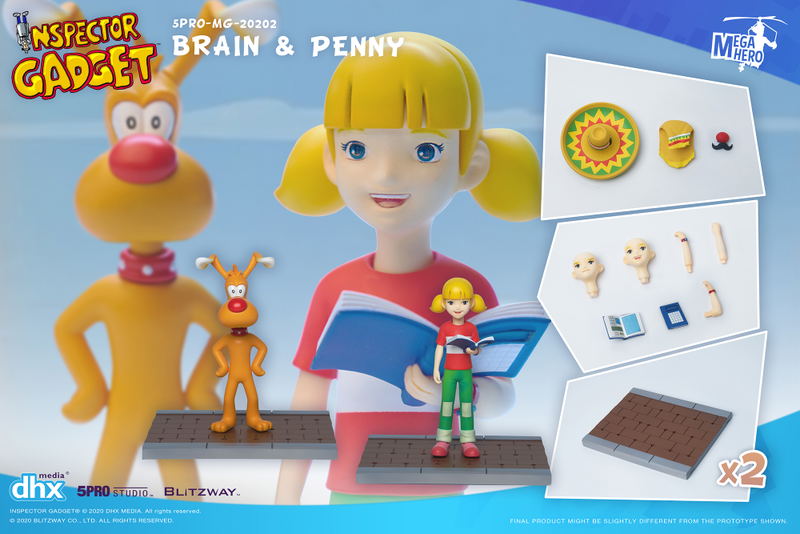5PRO Studio x Blitzway 5PRO-MG-20202 Inspector Gadget 1/12 Scale Action Figure: Brain & Penny image 1