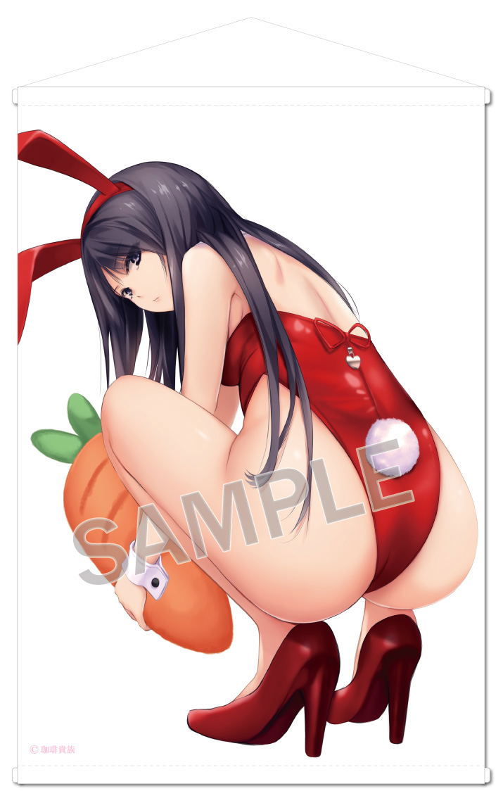 Coffee Kizoku B2 Wall Scroll: Red Bunny Shiramine-san image 1