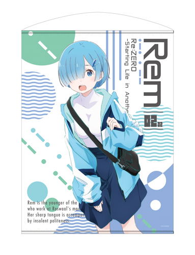 Re:ZERO -Starting Life in Another World- 100cm Wall Scroll: Rem Street Fashion Ver. (Re-run) image 1