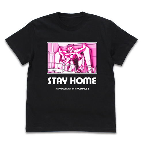 Mobile Suit Gundam 00 - Arios Gundam Stay Home T-shirt Black (L Size) image 1