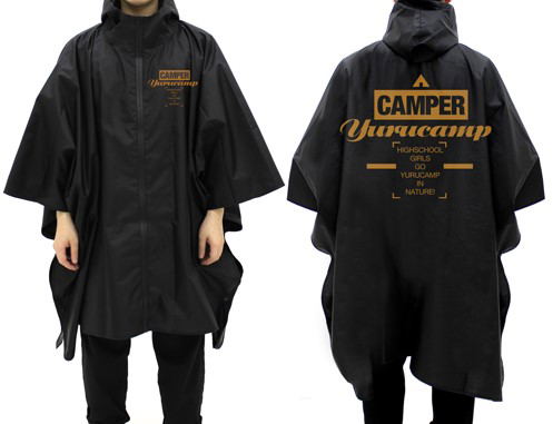Yuru Camp Rain Coat Black image 1