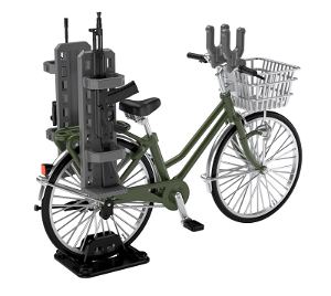 Little Armory LM007 1/12 Scale Model Kit: School Bike (For Designated Defense School) Olive Drab