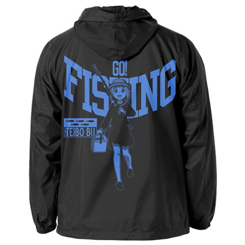Diary Of Our Days At The Breakwater - Hina Go Fishing! Hooded Windbreaker Black x White (M Size) image 1
