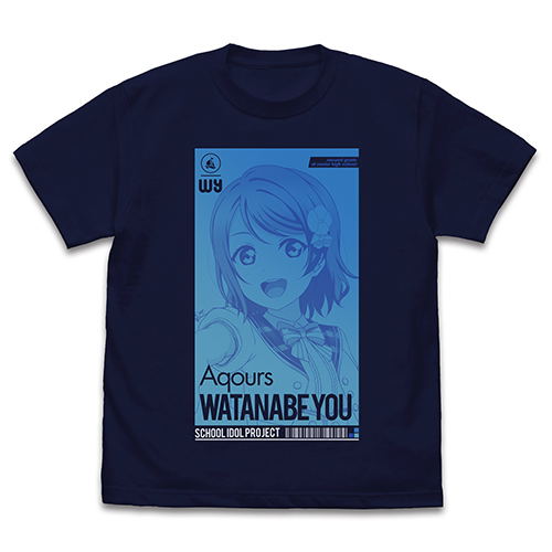 Love Live! Sunshine!! - You Watanabe T-shirt All Stars Ver. Navy (M Size) image 1