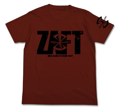 Mobile Suit Gundam Seed - Z.A.F.T Logo T-shirt Burgundy (L Size) image 1