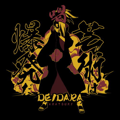 Naruto Shippuden - Deidara Art Is An Explosion T-shirt Black (L Size) image 2