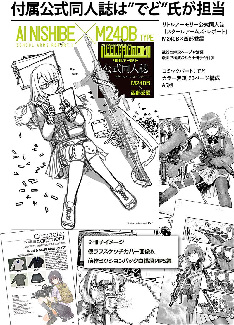 Little Armory LS03 1/12 Scale Model Kit: M240 Nishibe Ai Mission Pack image 5