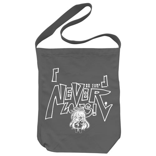 No Game No Life - Shiro's Never Loses Shoulder Tote Bag Medium Gray image 1