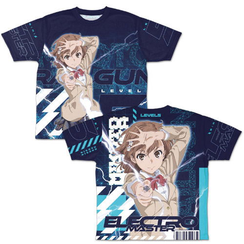 A Certain Scientific Railgun T - Mikoto Misaka Double-sided Full Graphic T-shirt (L Size) image 1