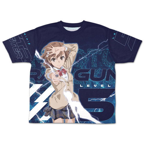 A Certain Scientific Railgun T - Mikoto Misaka Double-sided Full Graphic T-shirt (L Size) image 2