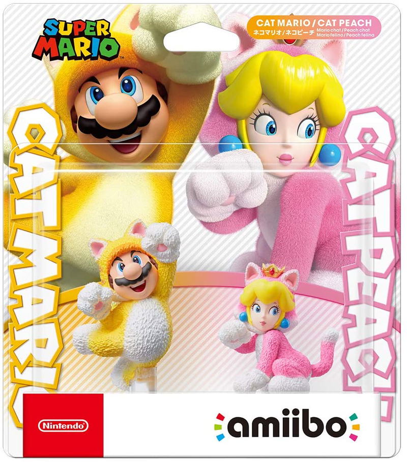 amiibo Super Mario Series Figure Double Set (Neko Mario / Neko Peach) image 1
