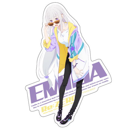 Re:Zero - Starting Life In Another World Emilia Water Resistant Sticker Street Fashion Ver. image 1