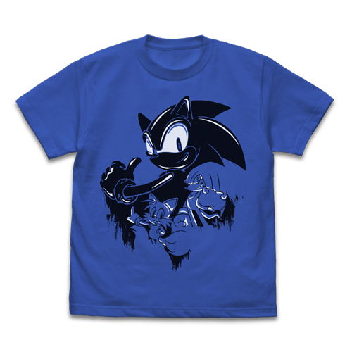 Sonic The Hedgehog - Sonic Wall Paint T-shirt Royal Blue (XL Size) image 1