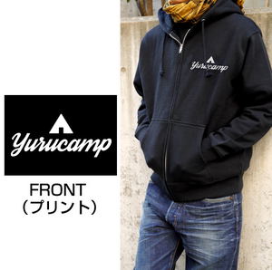 Yuru Camp Rin Shima Embroidery Zippered Hoodie Camp Touring Ver. Black (M Size)_