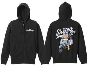 Yuru Camp Rin Shima Embroidery Zippered Hoodie Camp Touring Ver. Black (M Size)_