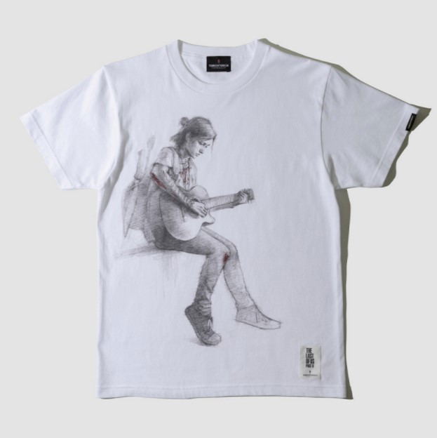 The Last Of Us Part II Torch Torch T-shirt Collection: Ellie With Guitar  White (XXL Size)