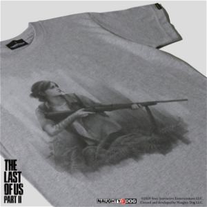 The Last Of Us Part II Torch Torch T-shirt Collection: Ellie With Rifle Heather Gray (S Size)