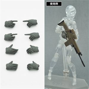 Little Armory 1/12 Scale Runner Kit: LittleArmory-OP5 figma Tactical Gloves (Mas Grey)
