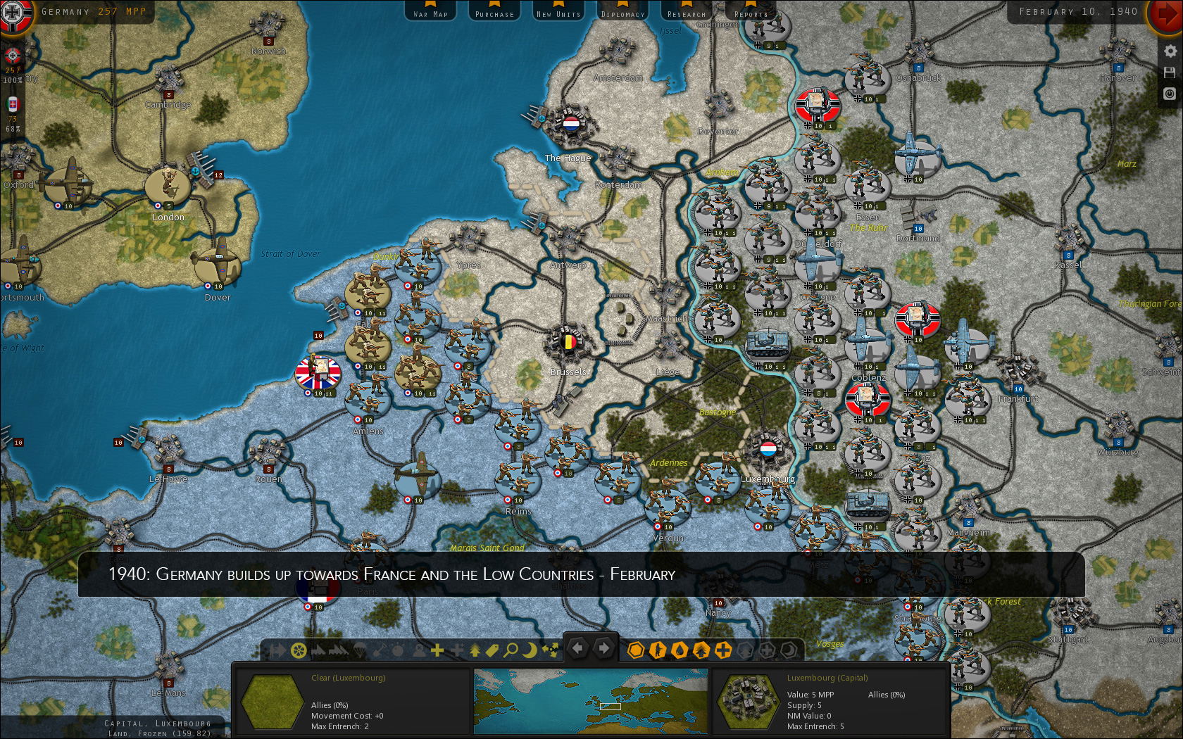 Игровой процесс Strategic Command WWII: War in Europe