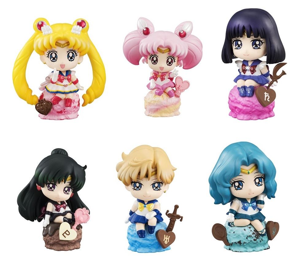 Sailor Moon Ice Cream Party Petit Chara Land 4/4,5cm Anime Figure 6pcs Set Doll 