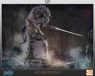 dark souls wolf statue