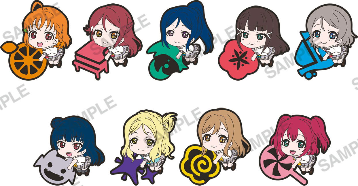 Love Live Sunshine Pitacolle Rubber Strap Set Of 9 Pieces