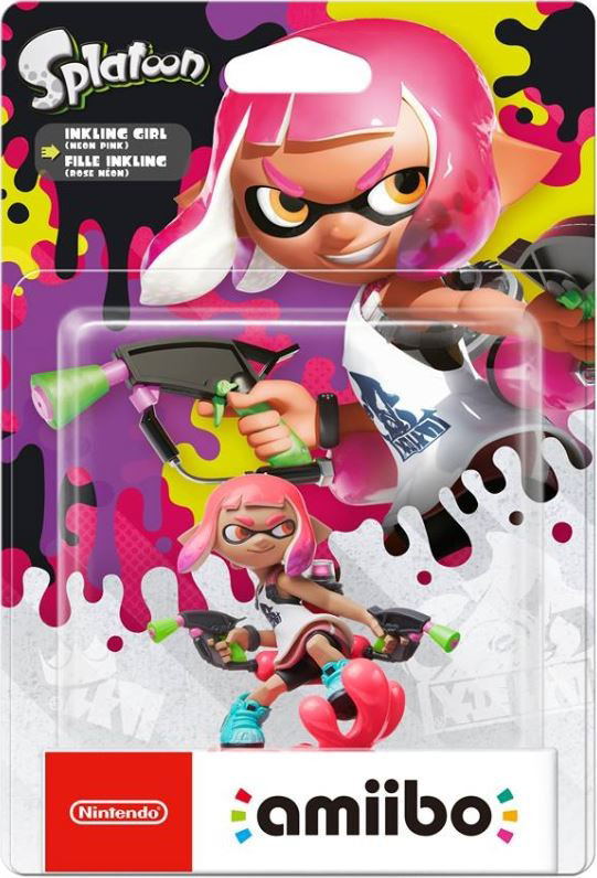 amiibo Splatoon Series Figure (Inkling Girl Neon Pink) for Wii U, New