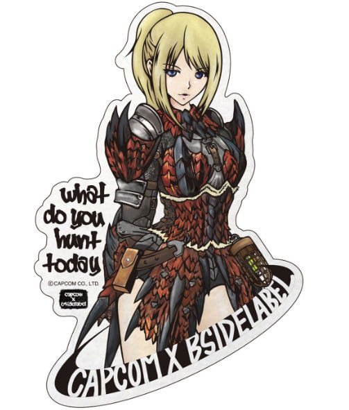 Capcom X B Side Label Sticker Monster Hunter World Rathalos Armor Female