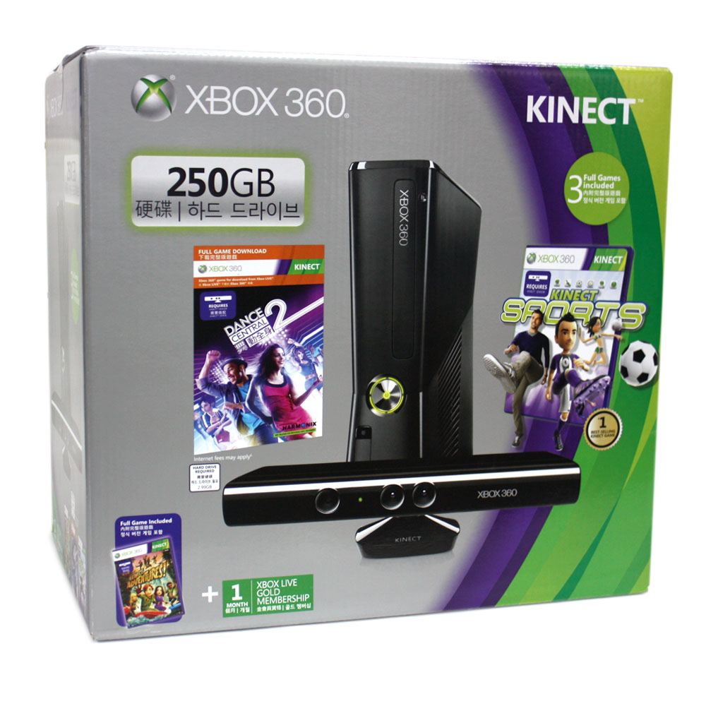 Xbox 360 250GB Kinect Holiday Bundle (Kinect Sports & Kinect Adventures Games) (Asia)