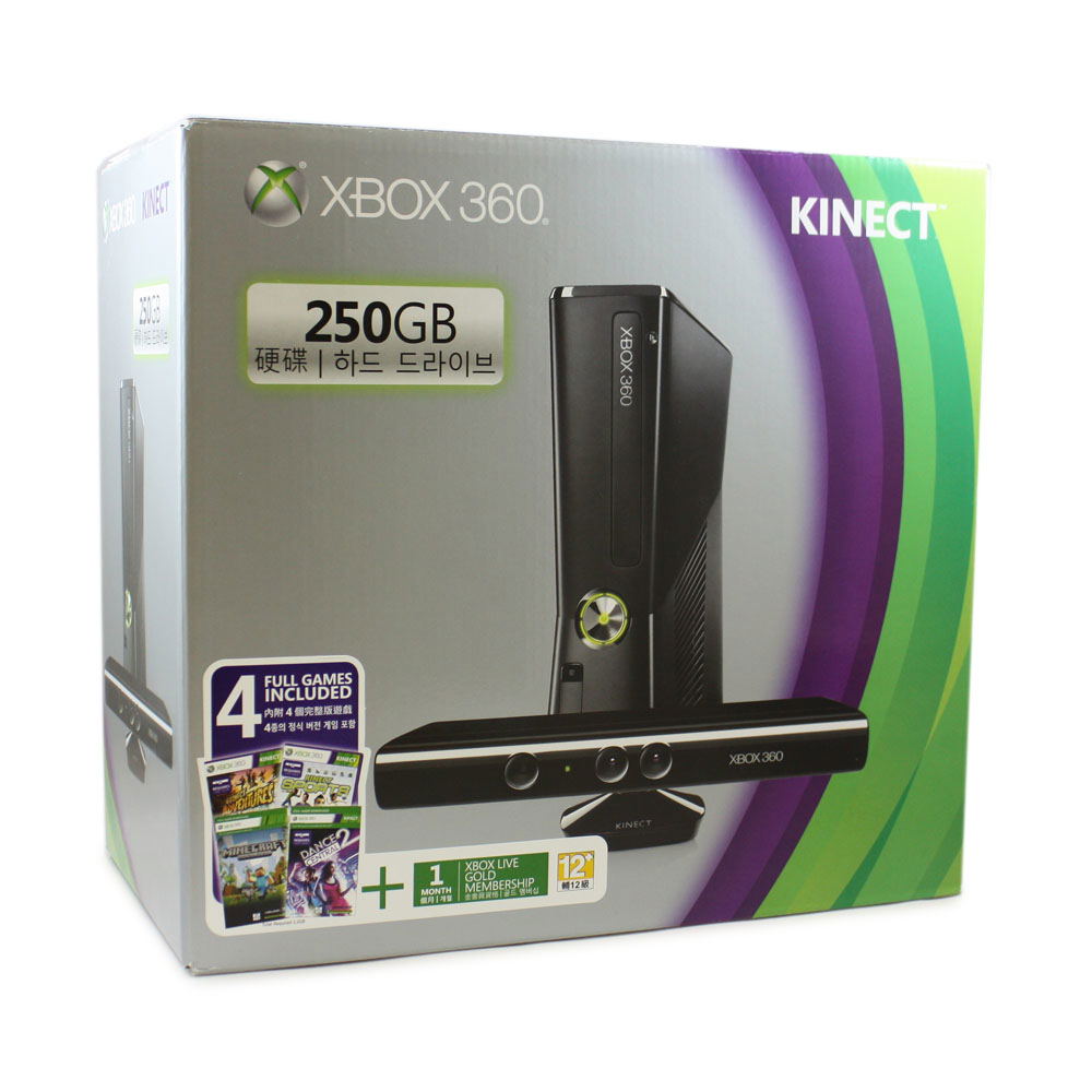 Xbox 360 250GB Kinect Bundle (Kinect Sports & Kinect Adventures Games) (Asia)