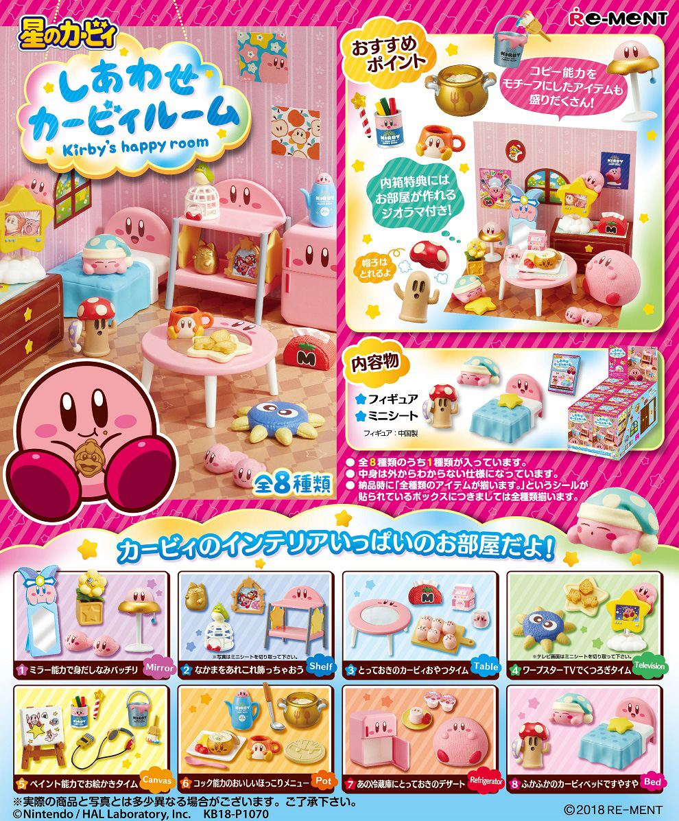 KIRBY'S DREAM LAND HAPPY KIRBY ROOM (SET OF 8 PIECES) (RE-RUN) Re-ment