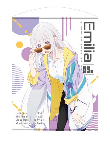 RE:ZERO -STARTING LIFE IN ANOTHER WORLD- 100CM WALL SCROLL: EMILIA STREET FASHION VER. (RE-RUN) Cospa